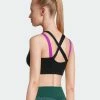 SOBEYO Sports Bra Padded Elastic Straps Cross Back - Black