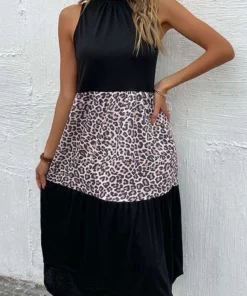 Anna-Kaci Color Block Hi-Low Dress