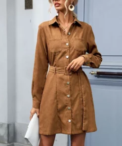 Anna-Kaci Button Down Safari Dress