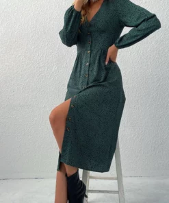 Anna-Kaci Cheetah Button Down Dress