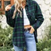 Anna-Kaci Button Down Checkered Flannel Shirt