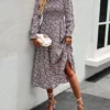 Anna-Kaci Vintage Floral Long Sleeve Dress