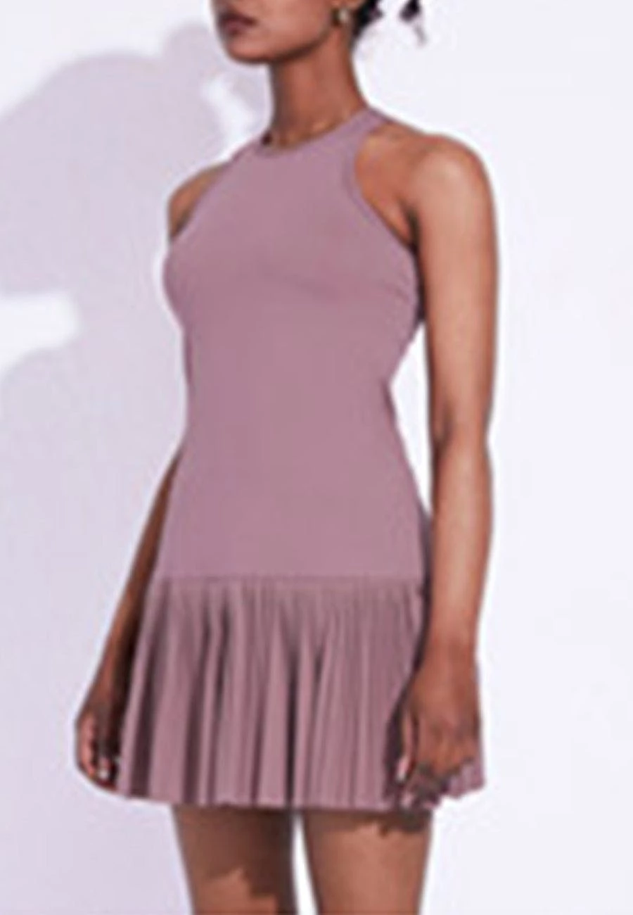 Anna-Kaci Sleeveless Racerback Ruffled Mini Exercise Dress - Image 4