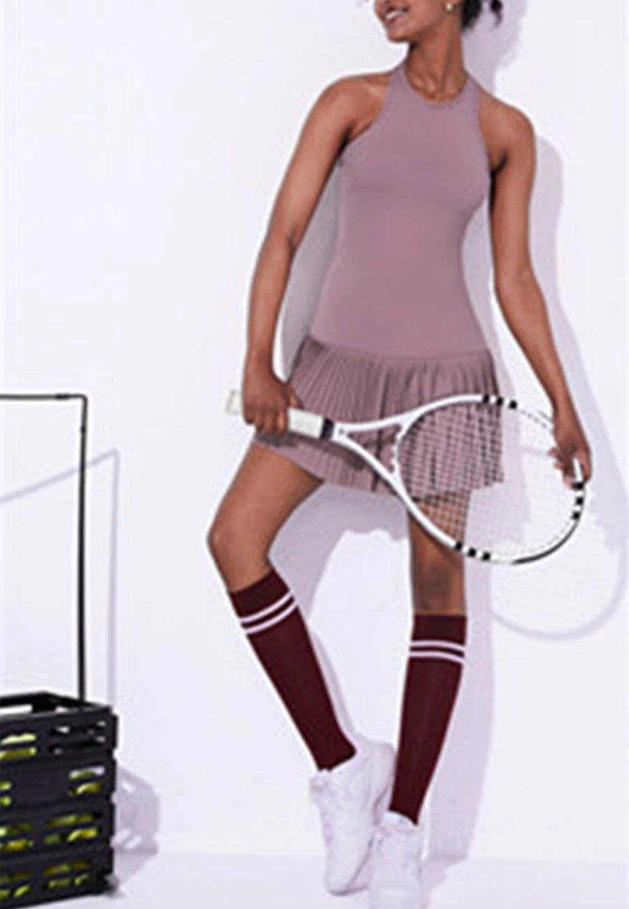 Anna-Kaci Sleeveless Racerback Ruffled Mini Exercise Dress