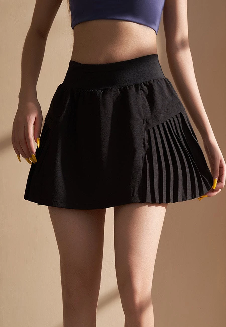 Anna-Kaci Ruffled Sides Elastic Waistband Active Skirt - Image 4