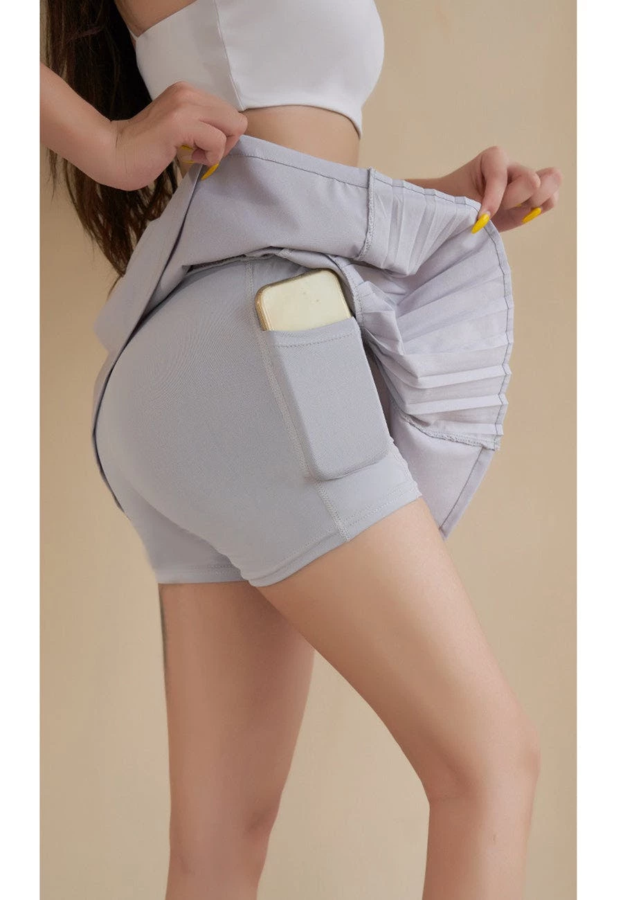 Anna-Kaci Ruffled Sides Elastic Waistband Active Skirt - Image 9