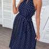 Anna-Kaci Keyhole Front Polka Dot Dress