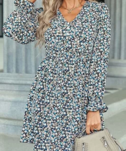 Anna-Kaci Multicolor Floral Print Dress