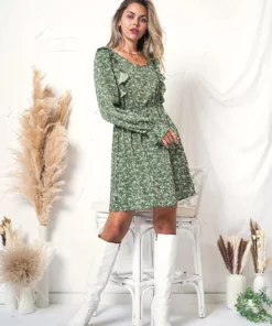 Anna-Kaci Ruffle Detail Tie Cuff Dress