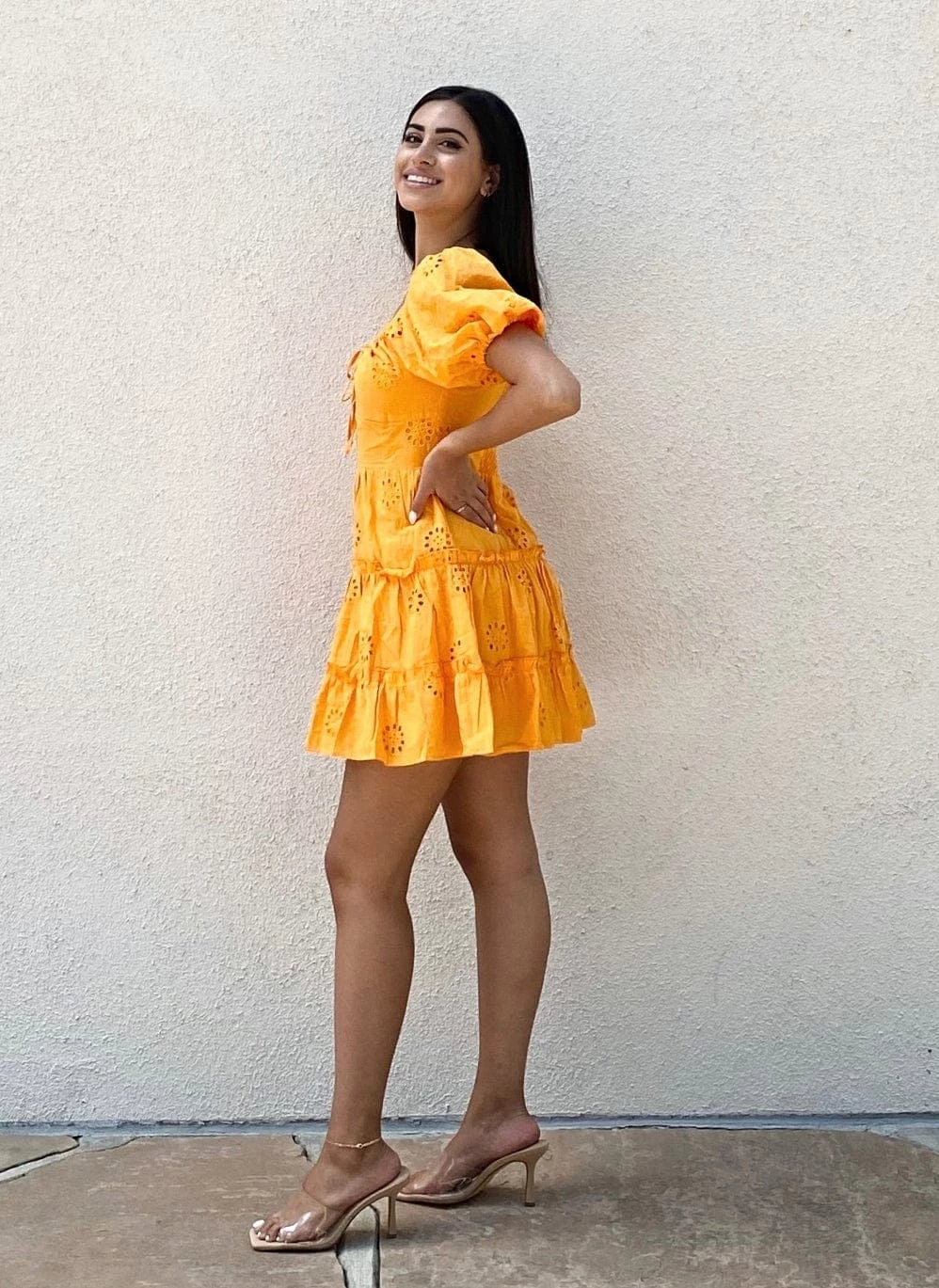 Anna-Kaci Summer Puff Sleeve Open Back Mini Dress - Image 4