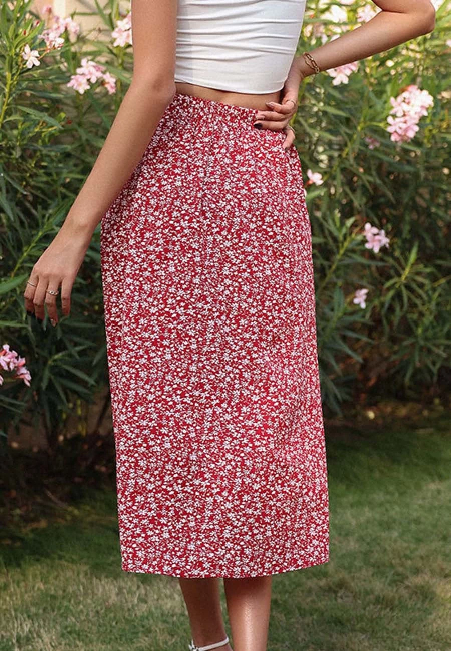 Anna-Kaci Floral Ruffle Wrap Skirt - Image 5