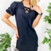 Anna-Kaci Cross Tie Front Shirt Dress
