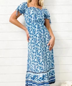 Anna-Kaci Puff Sleeve Boho Print Dress