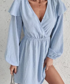 Anna-Kaci Surplice Swiss Dot Light Dress