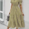 Anna-Kaci Floral Puff Sleeve Vintage Dress