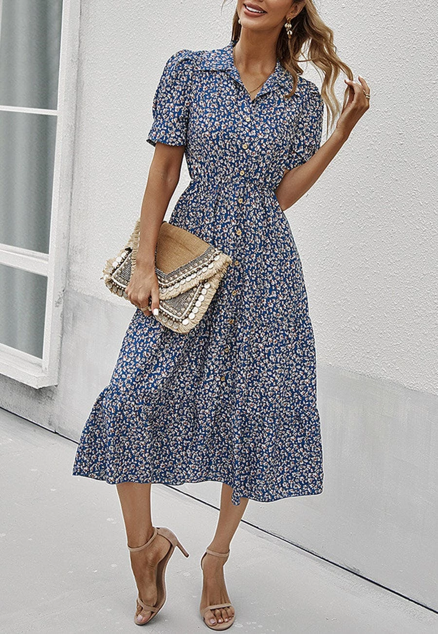 Anna-Kaci Floral Puff Sleeve Vintage Dress 9 Anna-Kaci Floral Puff Sleeve Vintage Dress - Image 9