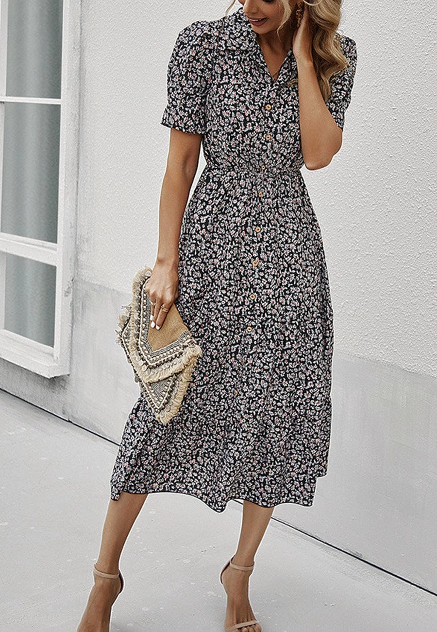 Anna-Kaci Floral Puff Sleeve Vintage Dress 5 Anna-Kaci Floral Puff Sleeve Vintage Dress - Image 5