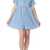 Anna-Kaci Women&apos;s Denim Shirt Dress Collared Button Down Tunic