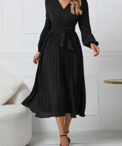 Anna-Kaci Surplice Neck Belted Dress