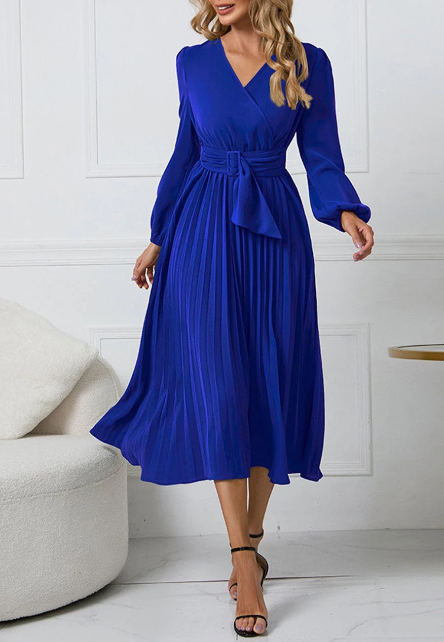 Anna-Kaci Surplice Neck Belted Dress - Image 5