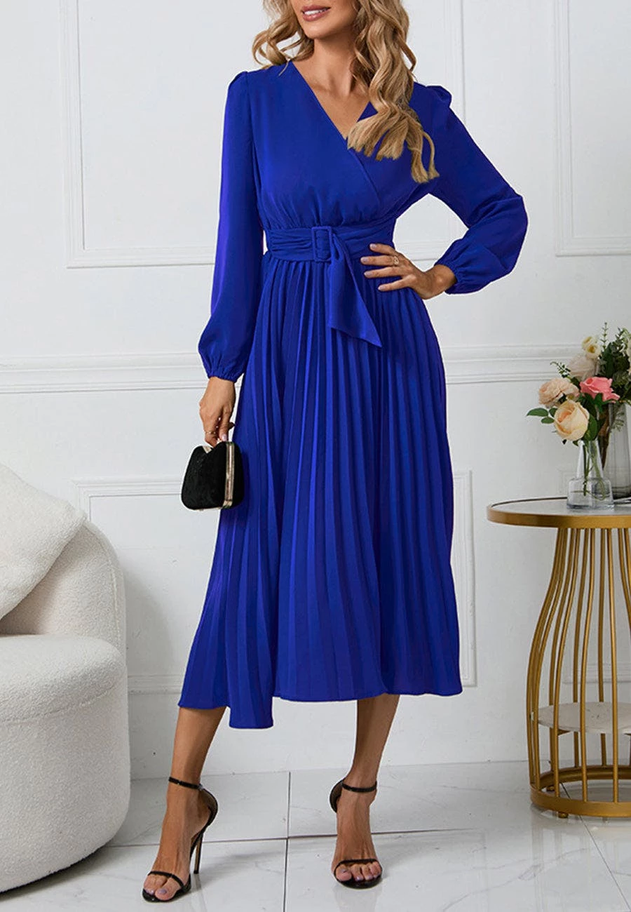 Anna-Kaci Surplice Neck Belted Dress - Image 6