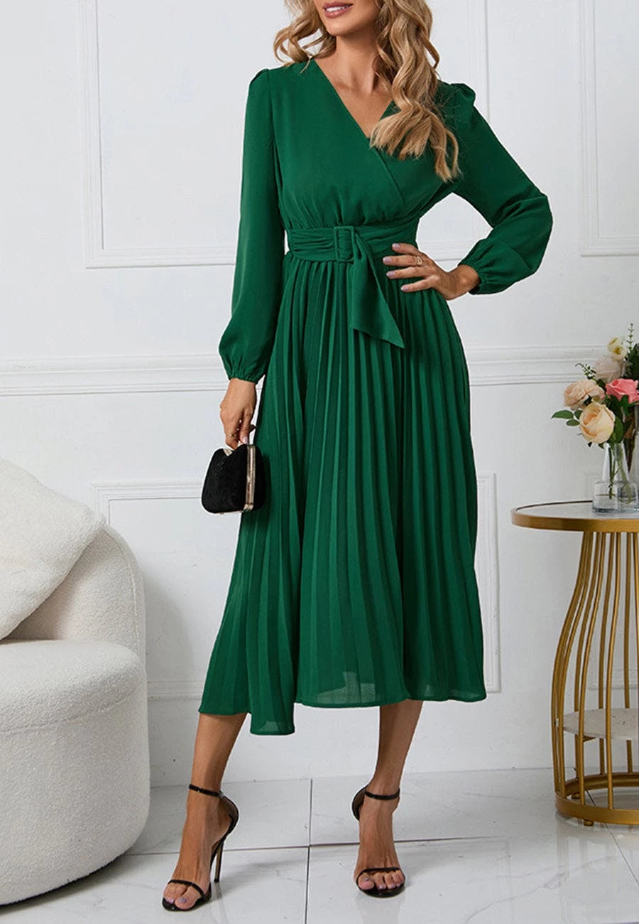 Anna-Kaci Surplice Neck Belted Dress - Image 8