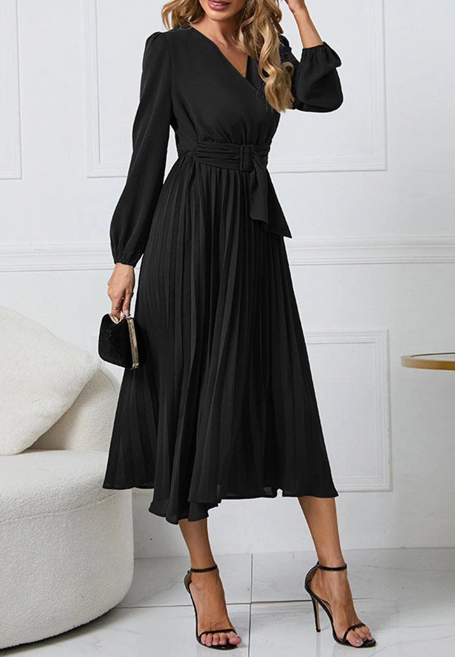 Anna-Kaci Surplice Neck Belted Dress - Image 3