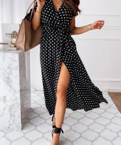 Anna-Kaci Polka Dot Wrap Dress