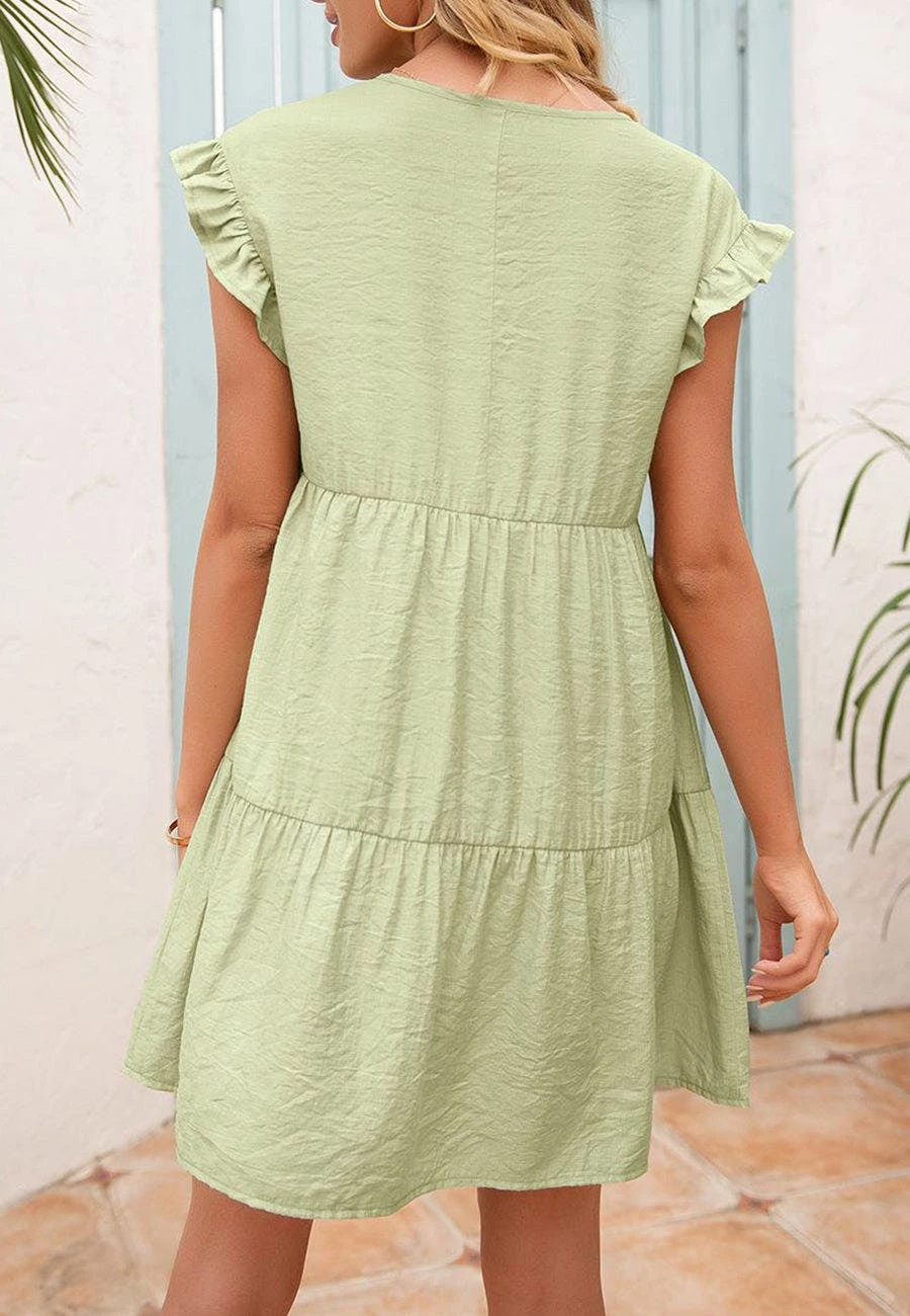 Anna-Kaci Ruffle Sleeve Tier Tunic Dress - Image 8