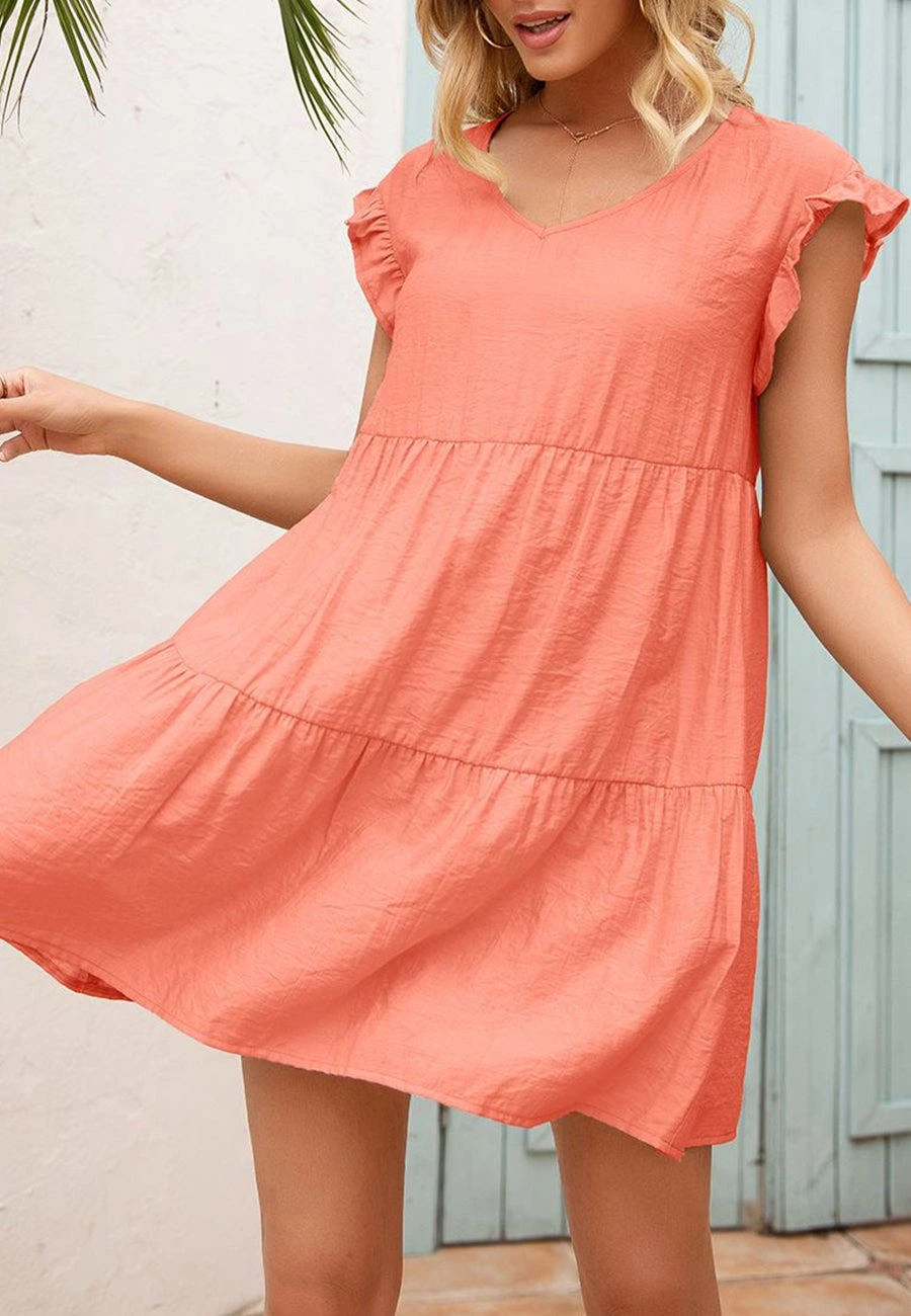 Anna-Kaci Ruffle Sleeve Tier Tunic Dress - Image 9