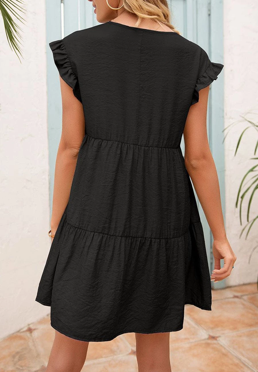 Anna-Kaci Ruffle Sleeve Tier Tunic Dress - Image 4