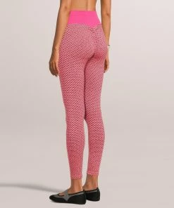 SOBEYO Legging Solid High Waisted Bubble Stretchable Fabric - Fuchsia