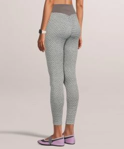 SOBEYO Legging Solid High Waisted Bubble Stretchable Fabric - Gray