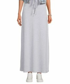SOBEYO Women&apos;s Maxi Long Skirt Drawstring Waist Pockets Soft Comfort Fabric Gray