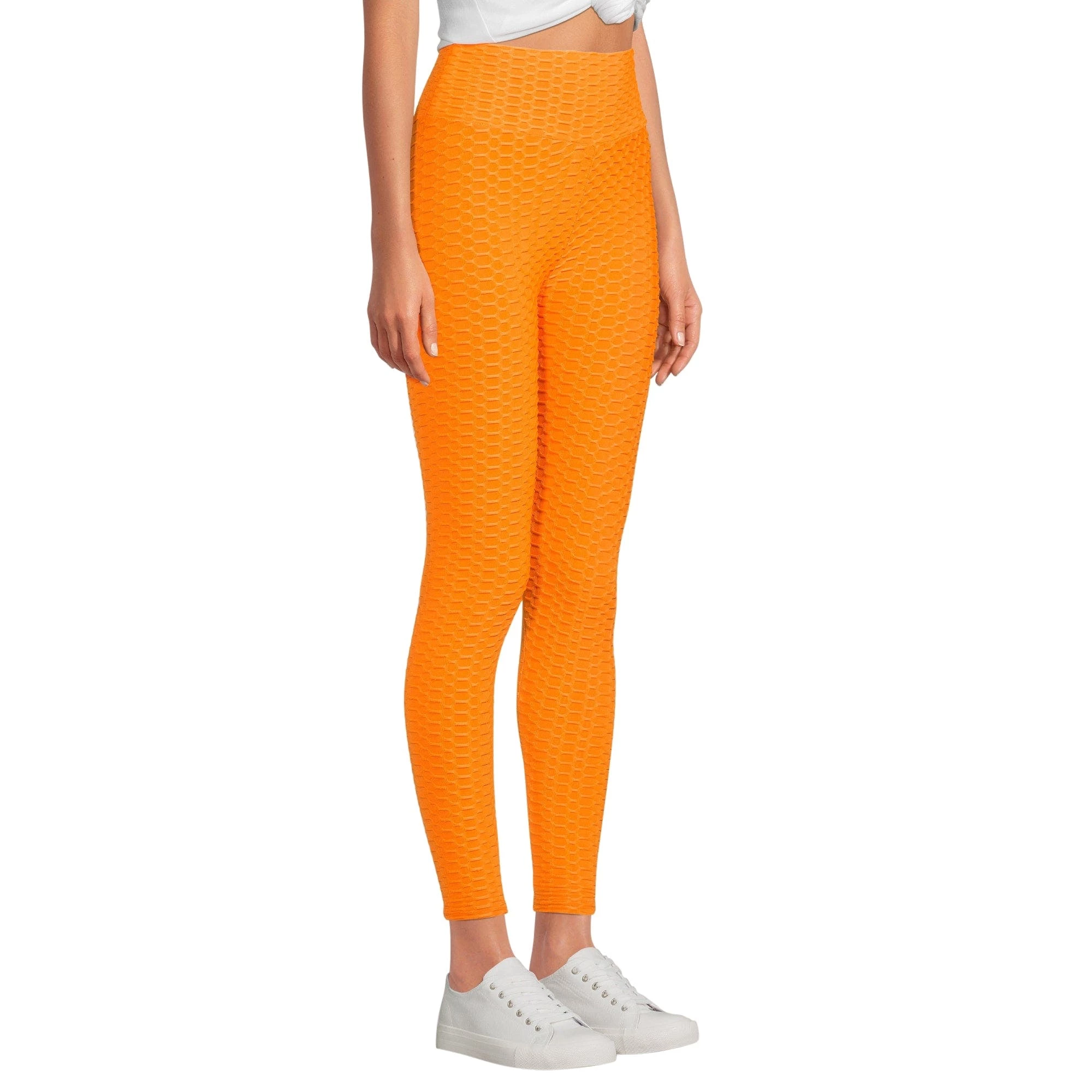 SOBEYO Womens' Legging Bubble Stretchable Orange