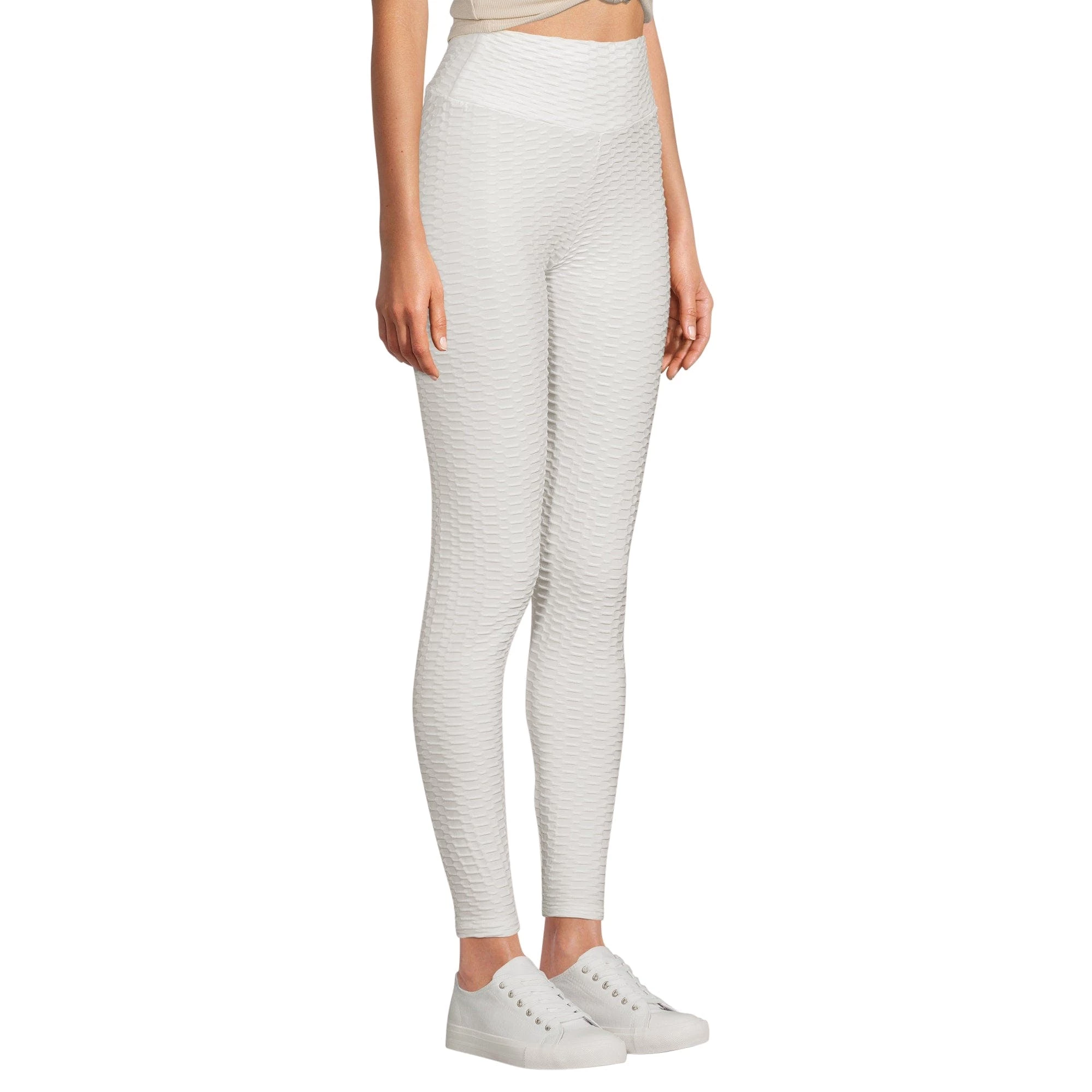 SOBEYO Womens' Legging Bubble Stretchable White