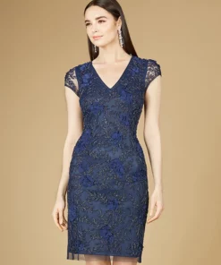 Lara 29179 - Cap Sleeve Embellished Dress