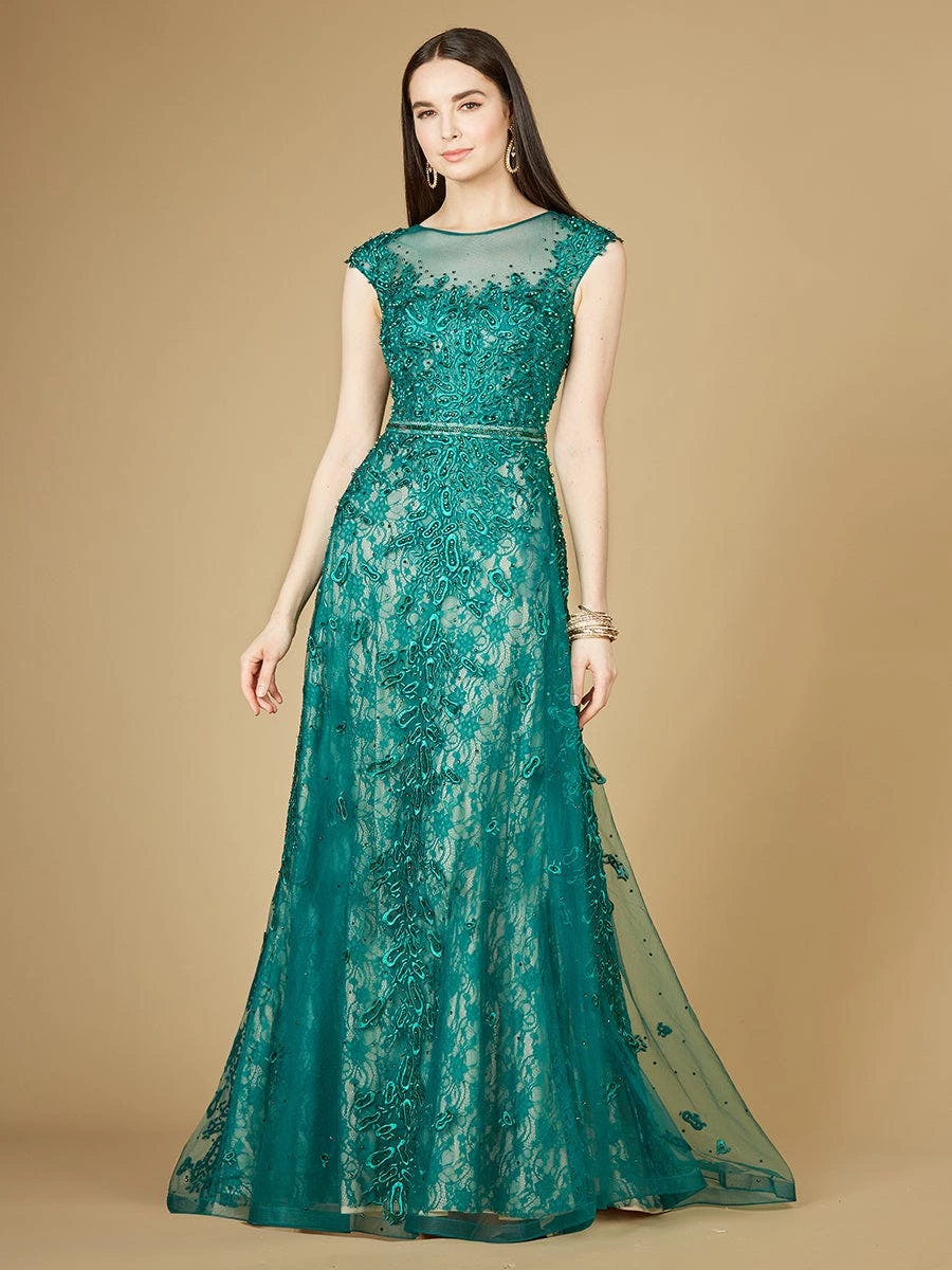 Lara Inspired Lace Gown With Cap Sleeves