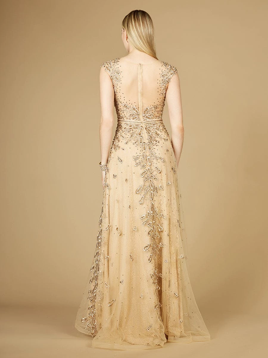 Lara Inspired Lace Gown With Cap Sleeves - Image 2