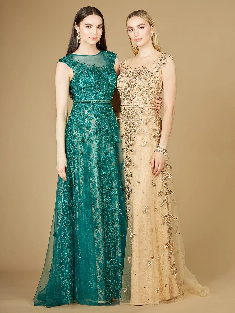 Lara Inspired Lace Gown With Cap Sleeves - Image 4
