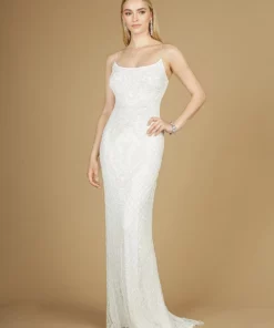 Lara Scoop Neck, Open Back Beaded Bridal Gown
