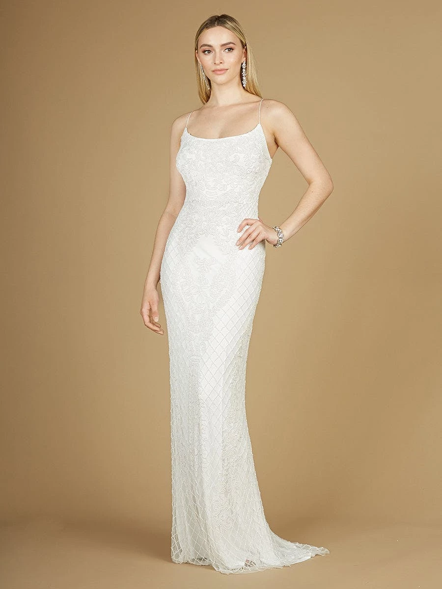 Lara Scoop Neck, Open Back Beaded Bridal Gown