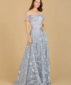 Lara Flutter Off Shoulder Lace Gown