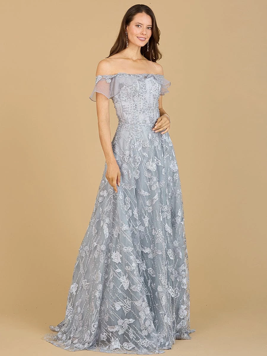 Lara Flutter Off Shoulder Lace Gown