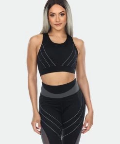 White Mark Cut Out Back Mesh Sports Bra