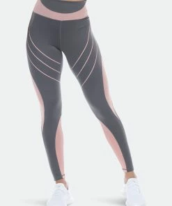 White Mark High-Waist Reflective Piping Fitness Leggings