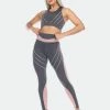 White Mark Cut Out Back Mesh Sports Bra & Leggings Set