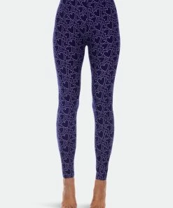 White Mark Super Soft Heart Printed Leggings