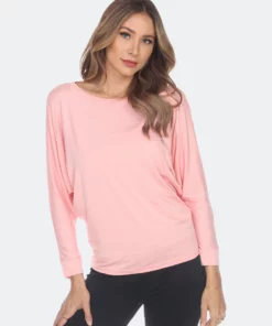 White Mark Banded Dolman Top