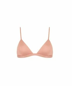 Bromelia Swimwear Valentina Triangle Top - Metallic Rosé